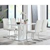Armen Living 5pc Amanda Rectangular Dining Set White : Modern Metal Frame, Faux Leather Chairs, Seats 6 - 2 of 4