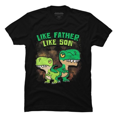 Men's Design By Humans Like Father Like Son Dinosaur By natasashoppu T-Shirt