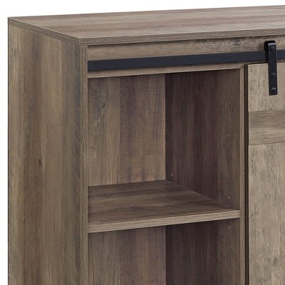 Gray Rustic Oak 60" TV Stand with Barn Doors