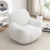 Angel Sar Faux Fur Bean Bag Chair with Memory Foam Filling, Tufted Oversized Lounger for Dorm, Apartment & Living Room, White - 2 of 4