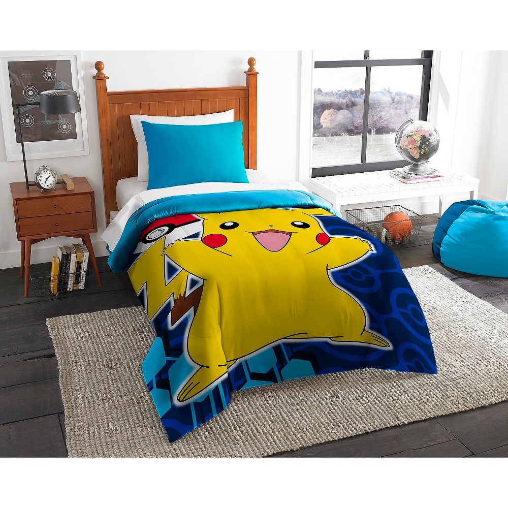 UPC 087918280410 product image for Pokémon Pika Pokeball Comforter (Twin) | upcitemdb.com