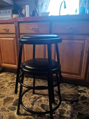 2pk 18 Heavy Duty Vinyl Padded Steel Barstool Black - Hampden Furnishings  : Target