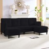 Mjkone Corduroy U-Shape Modular Convertible Sectional Sofa Couch,Upholstered 4-Seater Sofa with Movable Ottoman - 4 of 4