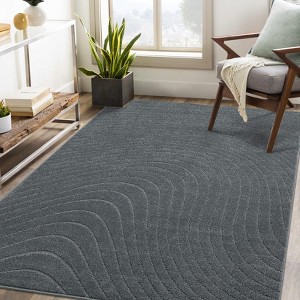 Area Rugs for Bedroom Living Room Rug Non-Shedding Non-Slip Floor Carpet Soft Modern Waves Textured Rugs for Dining Room Kitchen Home Office Nursery - 1 of 4