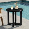 VINGLI Round Outdoor Side Table, Small Metal Outdoor Table Patio End Tables for Balcony, Porch, Garden and Poolside - 2 of 4