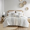 Sapphtopaz 3 Pcs Tufted Cotton Chenille Comforter Set Casual Bedding Set Quilt Set 1 Cover, 2 Pillow Shams, Machine Washable - 3 of 4