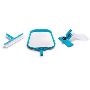 Intex 29056E Basic Swimming Pool Debris Cleaning Kit with Algae Cleaning Wall Brush and Garden Hose Required Vacuum Head - 1 of 4