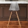 HomeRoots 28" Clear And Brown Acrylic And Solid Wood Counter Height Bar Chair - 2 of 4