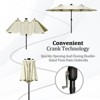 FONTOI Double Sided Outdoor Umbrella with Crank Handle, Rectangular Market Umbrella with 12 Ribs for Patio, Deck, Backyard, Beige, 106.2"*94.5"*181.1" - 4 of 4