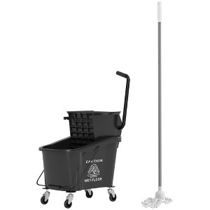 Mop Bucket with Wringer on Wheels for Floor Cleaning, 38 Quart Down Press Wringer with Handle - 1 of 4
