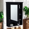 Alilang 6.60 Inch Black Wall-Mounted Medicine Cabinet with Mirror and Open Storage Shelves - Black - 2 of 4