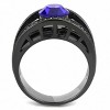 Slickblue Sapphire Accent Designer Ring, Ion Plated Stainless Steel, Anniversary or Gift Ring for Women, Sizes 5-10 - 3 of 4