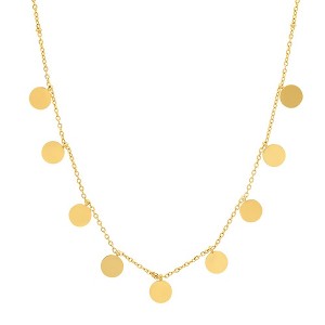 Steeltime 18" 18k gold plated stainless steel circle charms necklace - 1 of 4