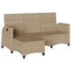 vidaXL Reclining Patio Sofa with Cushions - L-Shaped Beige Poly Rattan, Adjustable Outdoor Garden Furniture Set, 69.3"x54.3"x32.7" for Deck/Patio Use - 4 of 4