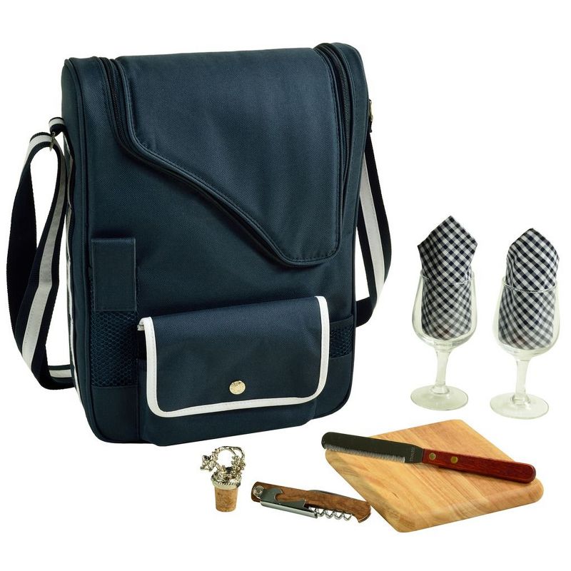 Picnic at Ascot - Wine Carrier Deluxe with Glass Beverage Glasses and Accessories for Two, 2 of 6