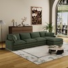 Corduroy Deep Seat Modular L-Shaped Sectional Sofa with 4 Pillows and Removable Ottoman for Living Room, Bedroom, or Apartment - 2 of 4