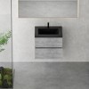 Whisen Minimalist Floating Wall-Mounted Bathroom Vanity with Integrated Quartz Sand Sink and  Storage Drawers - Grey - 3 of 4