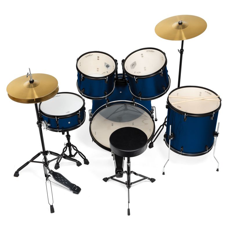 Ashthorpe 5-Piece Full-Size Complete Adult Drum Set with Remo Batter Drumheads, 3 of 8