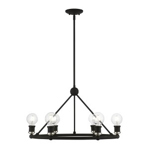 Livex Lighting Lansdale 6 - Light Chandelier in  Black/Brushed Nickel - 1 of 4