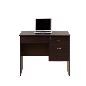 GlasFlength Desks Computer Desk Office Desk Writing Table Desk with Drawers Cabinet for Small Space Home Office, Black, 39.5"*19.75"*30" - 1 of 4