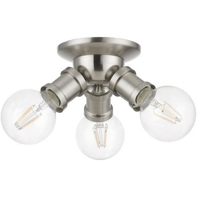 Lansdale 7" Brushed Nickel 3-Light Transitional Flush Mount