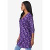 Roaman's Plus Size Cotton Ultimate Long Sleeve V-Neck Tunic - 4 of 4