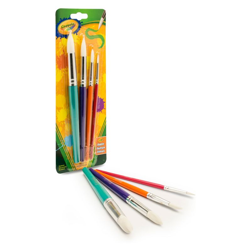 Crayola 4ct Big Paint Brushes with Round Tips, 4 of 5