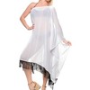 HAPPY BAY Women's Summer Vacation Beachwear Swim Suit Loose Beach Dress Flowy Holiday Swimwear Bathing Suit Cover Ups for Women 1X-2X White Solid - 4 of 4