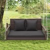 Tangkula Wicker Outdoor Porch Swing 800 LBS Capacity Outdoor Swing Bench w/ Hanging Chains - 3 of 4