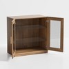 [31-inch | Transparent Design]Black Wood Grain Glass Door Display Cabinet (Ideal for Bedroom/Living Room) - 4 of 4