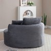CAVINAS Round Corduroy Floor Chair,Accent Chair with 3 Pillows,Modern Boneless Foam Deep Seat Circle Chaise for Living Room,Bedroom,Office - 2 of 4