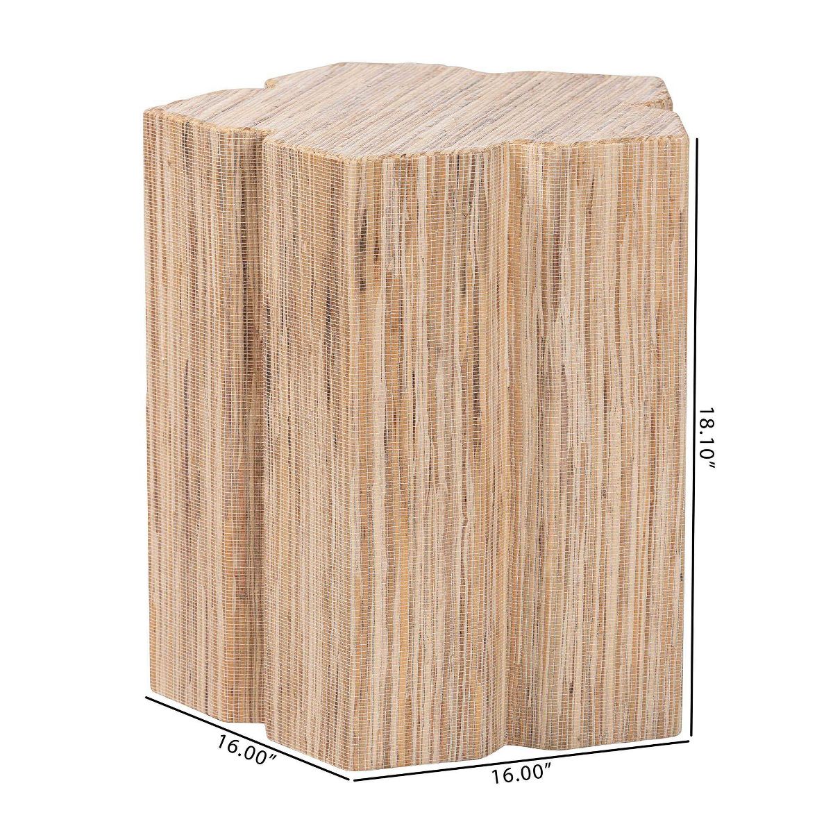 bali & pari Janeth Woven Grasscloth End Table Natural - thumbnail 4