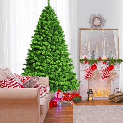 7.5' Green Pine Flocked Christmas Tree with Metal Stand