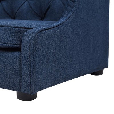 Robin Medium Pacific Blue Tufted Wingback Pet Sofa Bed