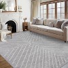 Modern Striped Washable Rug, Stain-Resistant Non-Slip Low Pile Carpet for Living Room, Nursery, or Apartment Use - 2 of 4