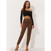 INSPIRE CHIC Women's Satin Drawstring Elastic High Waist Shiny Silky Cargo Pants - 3 of 4