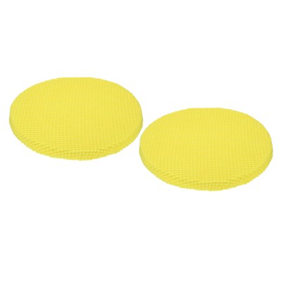 Unique Bargains Polyester Elastic Wear-resistant Wrinkle-resistant Stool Covers Lemon Yellow