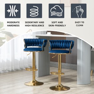MOONMISS 2PC/SET Swivel Bar Stools Adjustable Counter Height Chairs with Footrest for Kitchen, Dining Room - 1 of 4