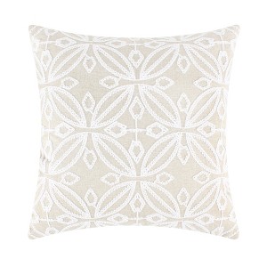 Aliza White Embroidered Medallion  Pillow -Levtex Home - 1 of 4