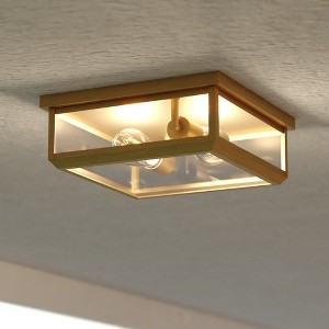 VAXCEL Kinzie Outdoor Square Flush Mount Ceiling Light with Clear Glass - 1 of 4