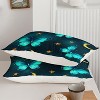 Cyan Butterfly Comforter Set Full Size – Green Blue Moon & Stars Bedding with 1 Comforter & 2 Pillowcases, Cute Quilt Set for Girls, Teens & Adults - 4 of 4