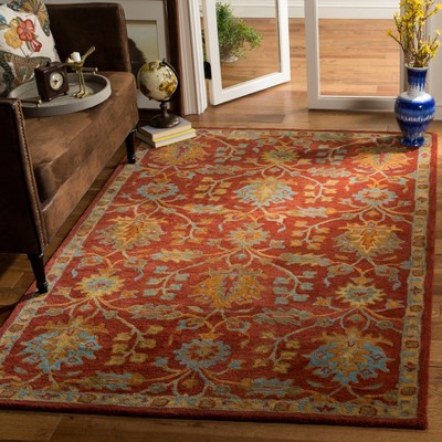 Heritage Red and Multicolor Wool 8' x 10' Hand-Tufted Area Rug