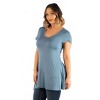 24seven Comfort Apparel Womens Short Sleeve Plus Size V Neck Tunic T Shirt Top - 2 of 4