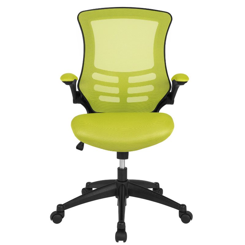Flash Furniture Mid-Back Green Mesh Swivel Ergonomic Task Office Chair with Flip-Up Arms, 4 of 15