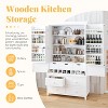 Freestanding Large Kitchen Pantry Storage Cabinet Cupboard with 8 Door Shelves, 3 Adjustable Shelves, 7 Drawers & 8 Wine Racks - ModernLuxe - 2 of 4