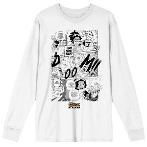 Saturday AM Clock Striker Manga Page Gum Shot! Adult White Long Sleeve Tee - 1 of 3