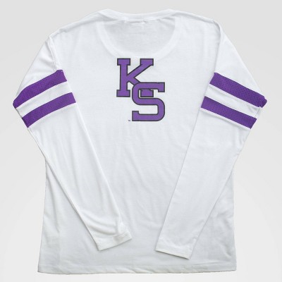 NCAA Kansas State Wildcats Long Sleeve Relaxed Crew Activewear Pullover - White M