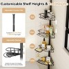 YEERSWAG Adjustable Stainless Steel Corner Shower Caddy Tension Pole with 4 Shelves, Fits 30.7"–118" - 2 of 4