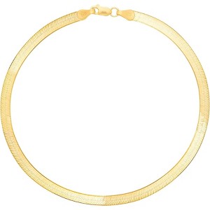 10k Yellow Gold 5mm Super Flexible Silky Herringbone Chain Bracelet - 1 of 4