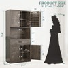 71" Tall Kitchen Pantry Storage Cabinet, Modern Kitchen Hutch Bar Cabinet With Microwave Stand - 2 of 4